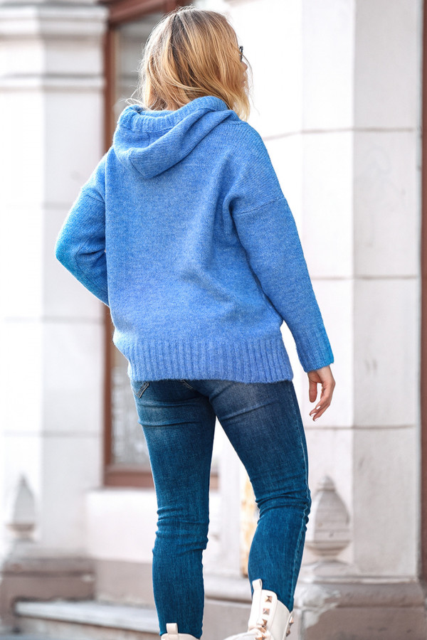 Sweter Kangurka Niebieski 2