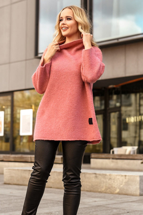 Sweter Tunika Zara Cegła 1