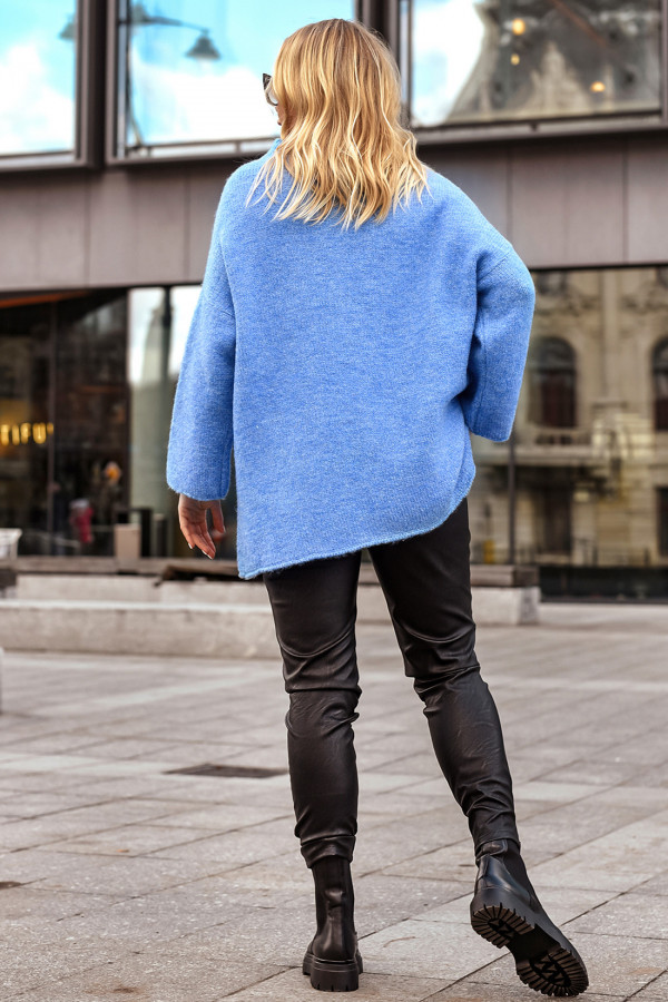 Sweter Tunika Zara Niebieski 2