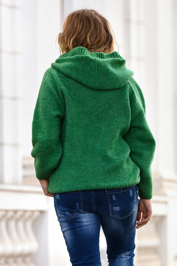Sweter oversize ze sznurowaniem Vera Zielony 2