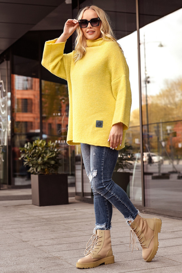 Sweter Tunika Zara Cytryna 1