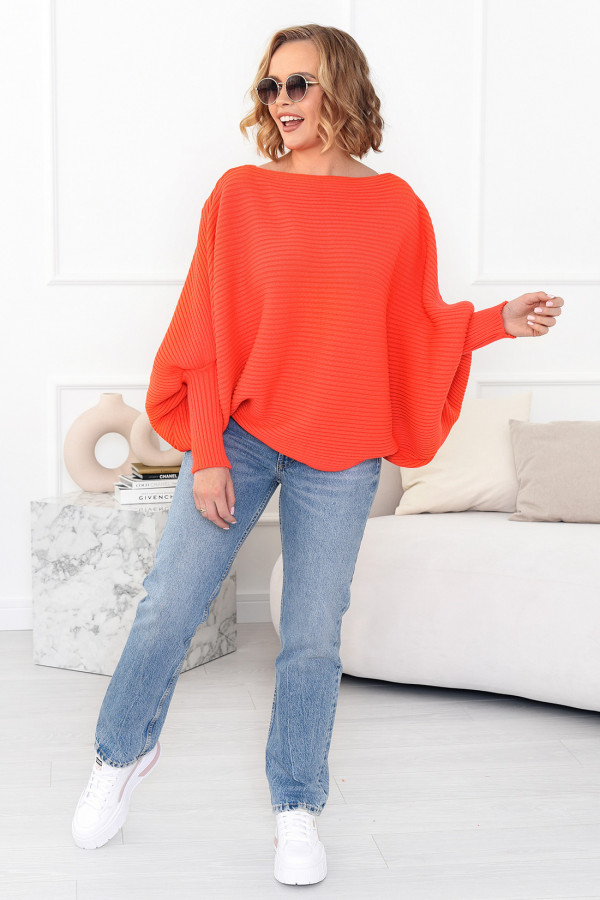 Prążkowany sweter Bessa Pomarańcz 1