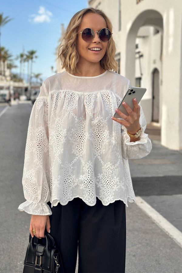 Bluzka koszulowa Eliza Ecru