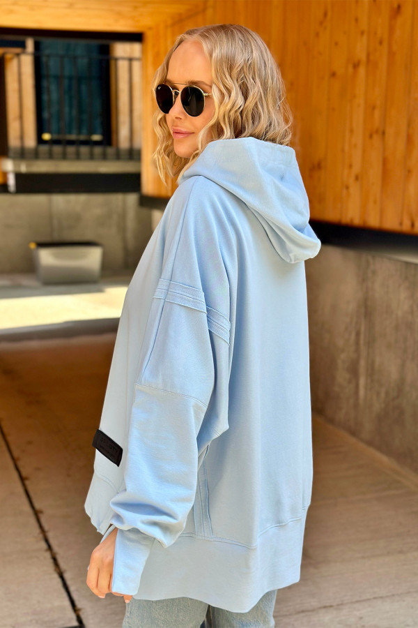 Bluza oversize z kapturem Dallas Błękit 4