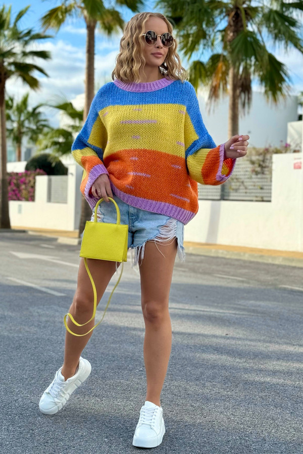 Sweter w paski Marbella Lila 3