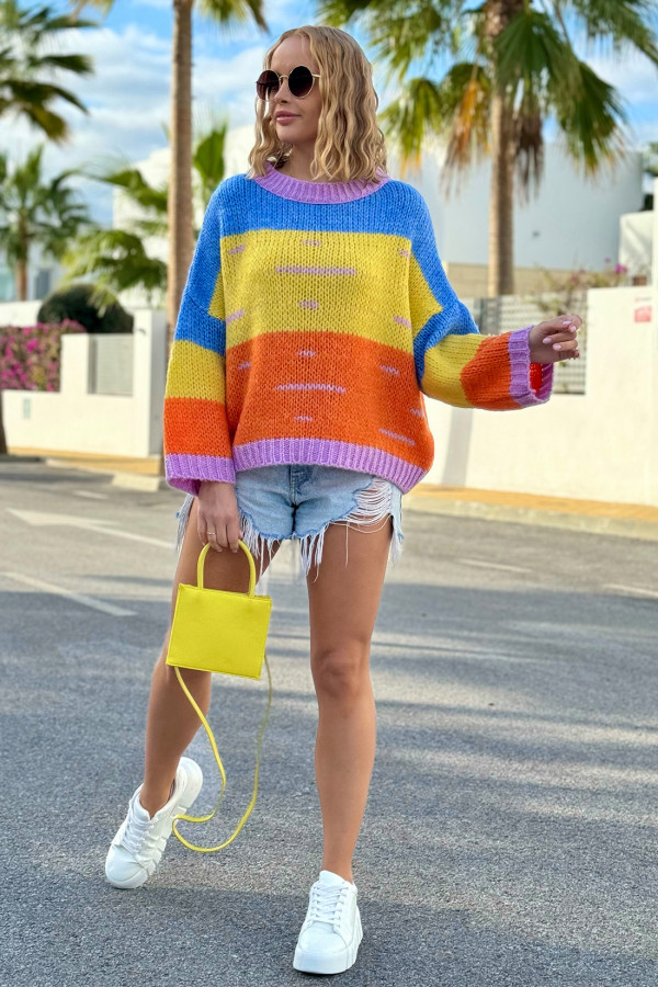 Sweter w paski Marbella Lila 4