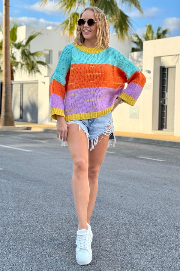Sweter w paski Marbella Cytryna 3