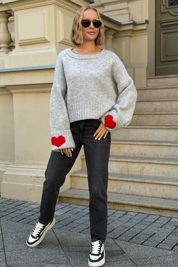 Sweter oversize Lovely Szary