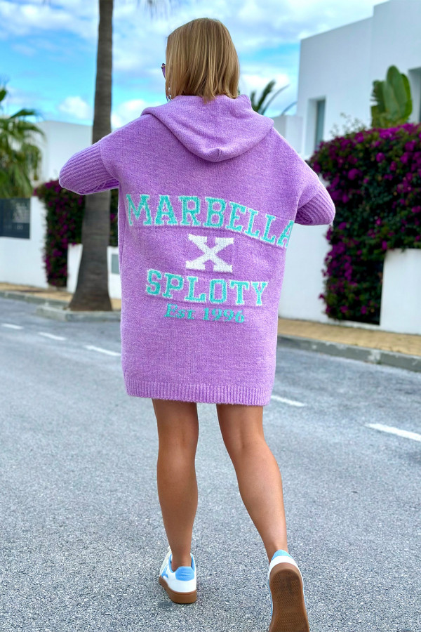 Kardigan oversize z kapturem Marbella x Sploty Lila 1