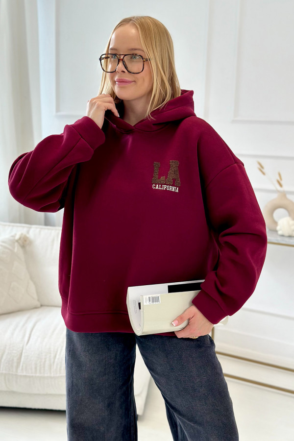 Bluza oversize California Burgund